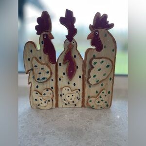 Wooden Rooster Decor